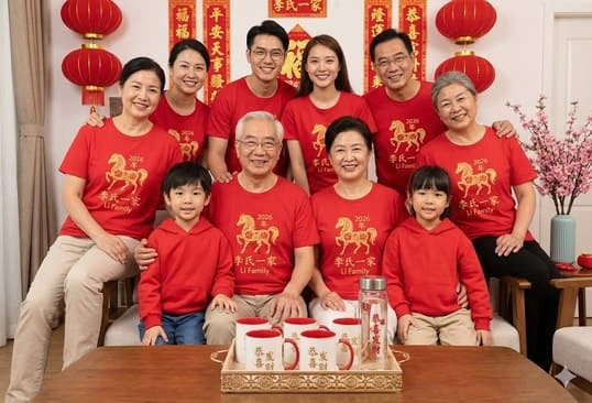 Customised Family CNY T-Shirts and Outfits
